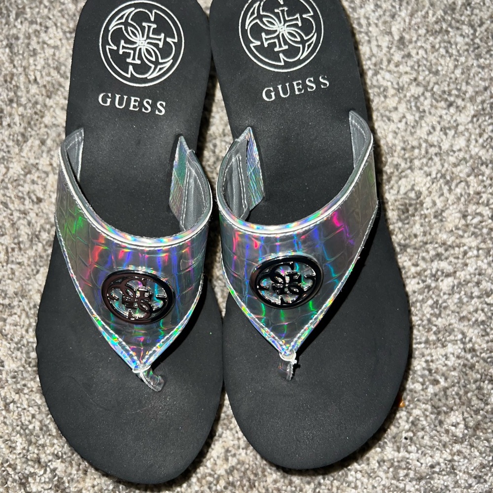 Guess Holographic Flip Flops